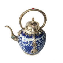 Porcelain Teapot Silver Handle